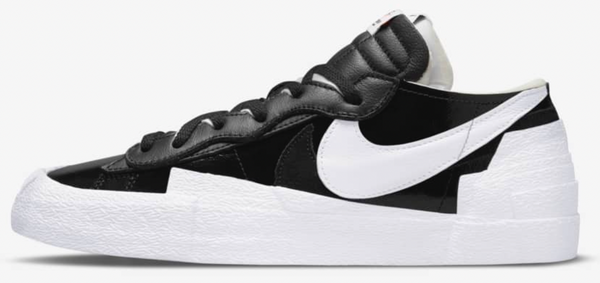 NIKE BLAZER LOW SACAI BLACK PATENT LEATHER - The Edit LDN