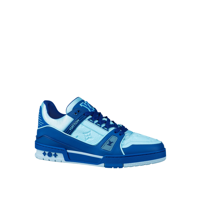 Louis Vuitton LV Monogram Blue Air Jordan High Top Shoes Sneakers