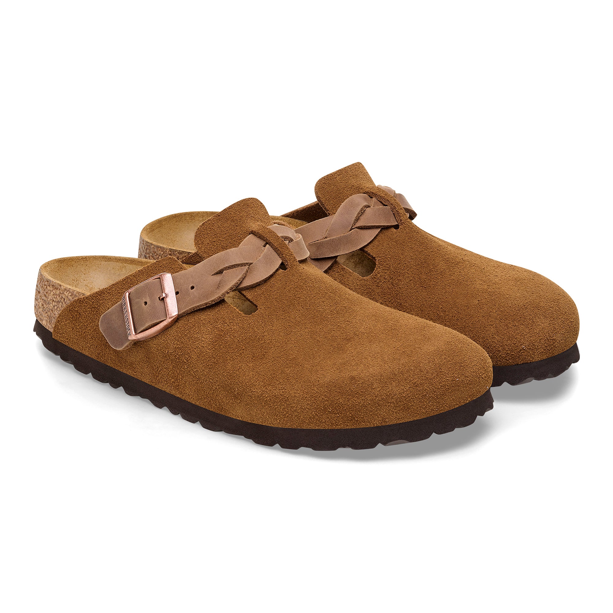 Birkenstock boston brown leather deals