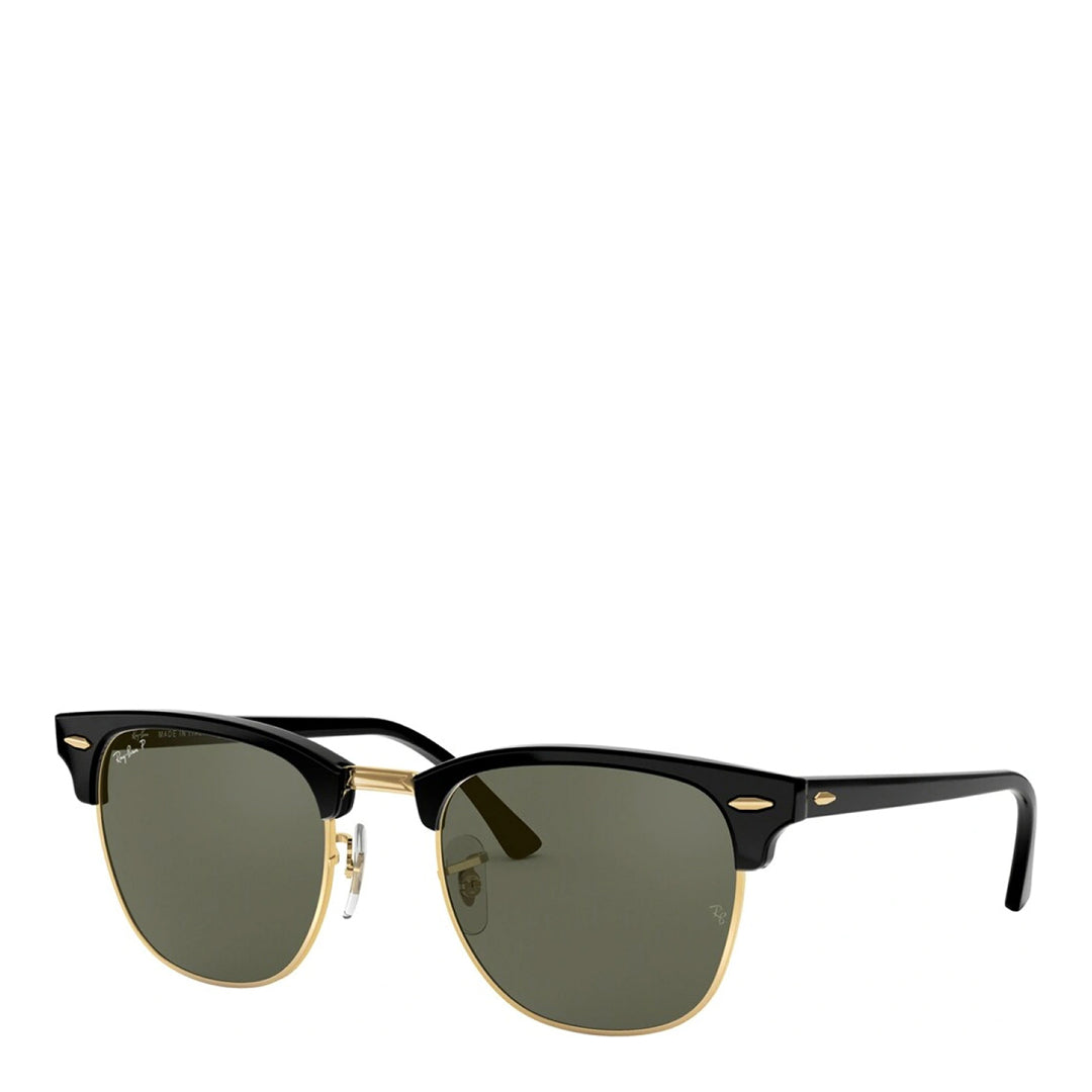 RAYBAN - Black/Gold Clubmaster Sunglasses 55mm