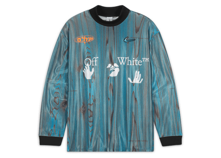 OFF WHITE X NIKE 001 SOCCER JERSEY BLUE