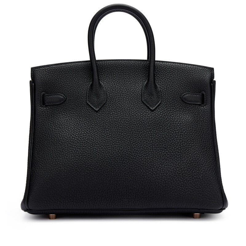 HERMES Black Togo Birkin 25 Rose Gold Hardware 2023