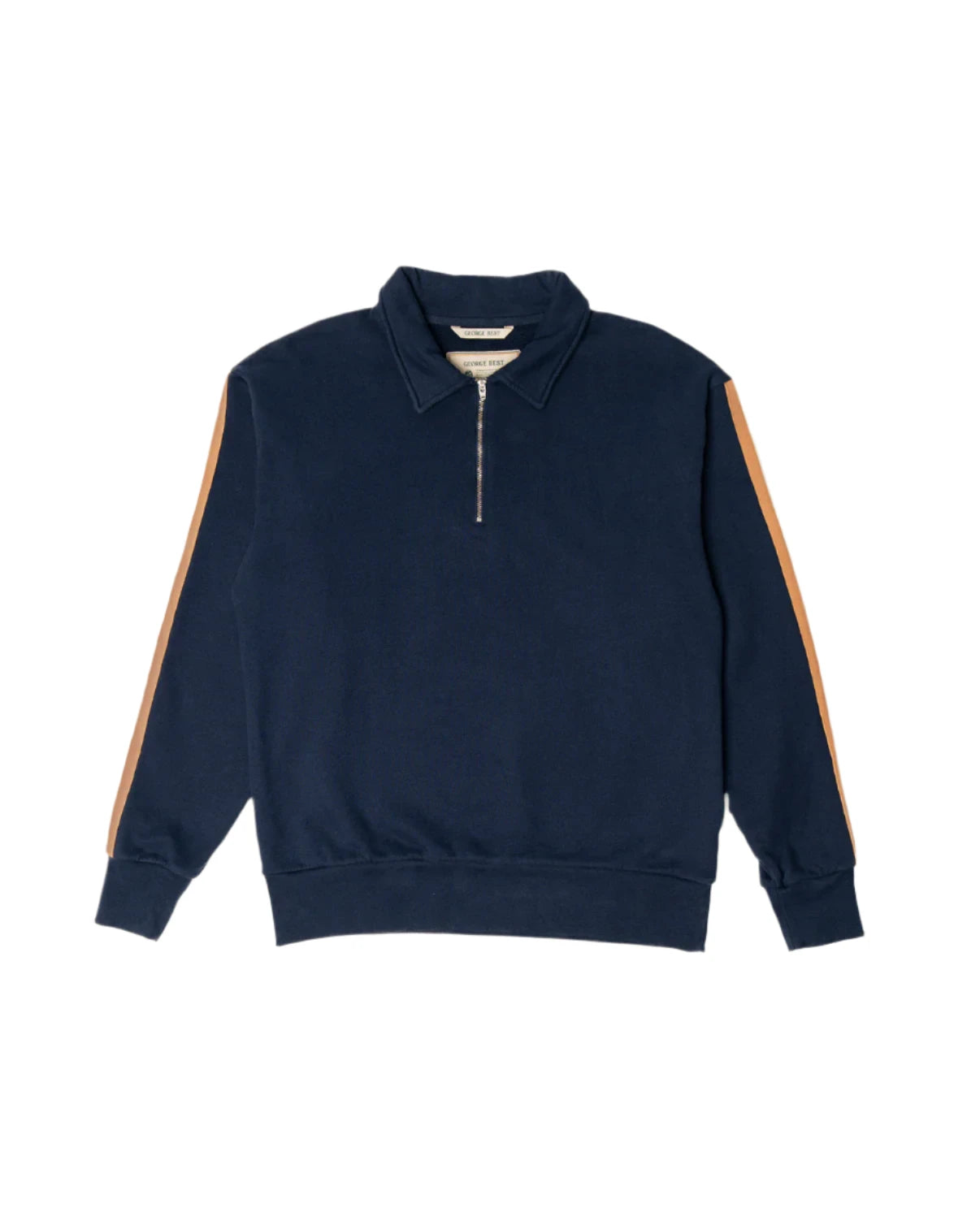 GEORGE BEST - 33 ZIP NECK TRAINING SWEAT NAVY