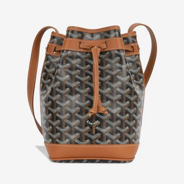 GOYARD Black Goyardine Petit Flot PM Bucket Crossbody Bag