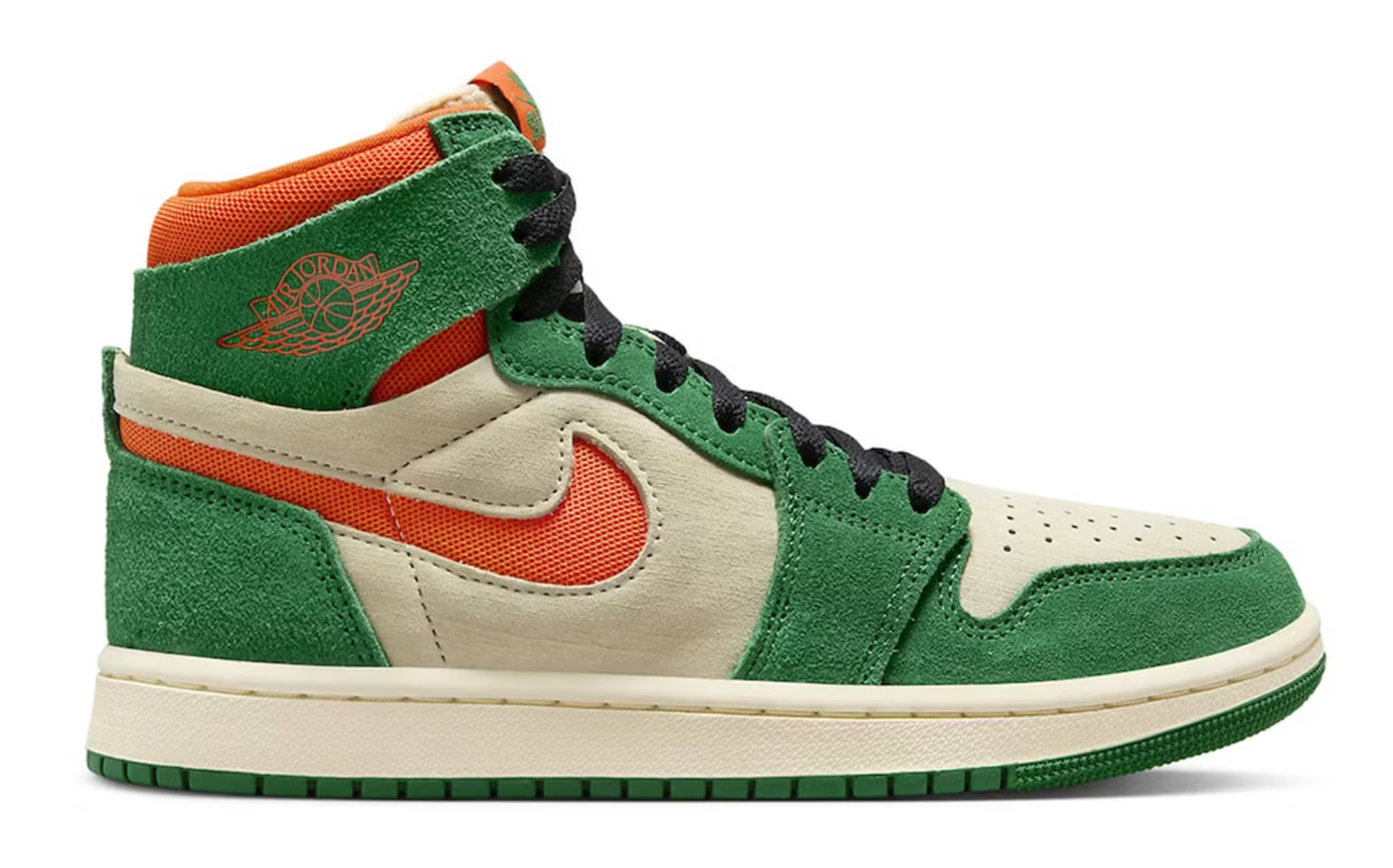 JORDAN 1 HIGH ZOOM AIR CMFT 2 PINE GREEN ORANGE BLAZE (WOMEN'S)