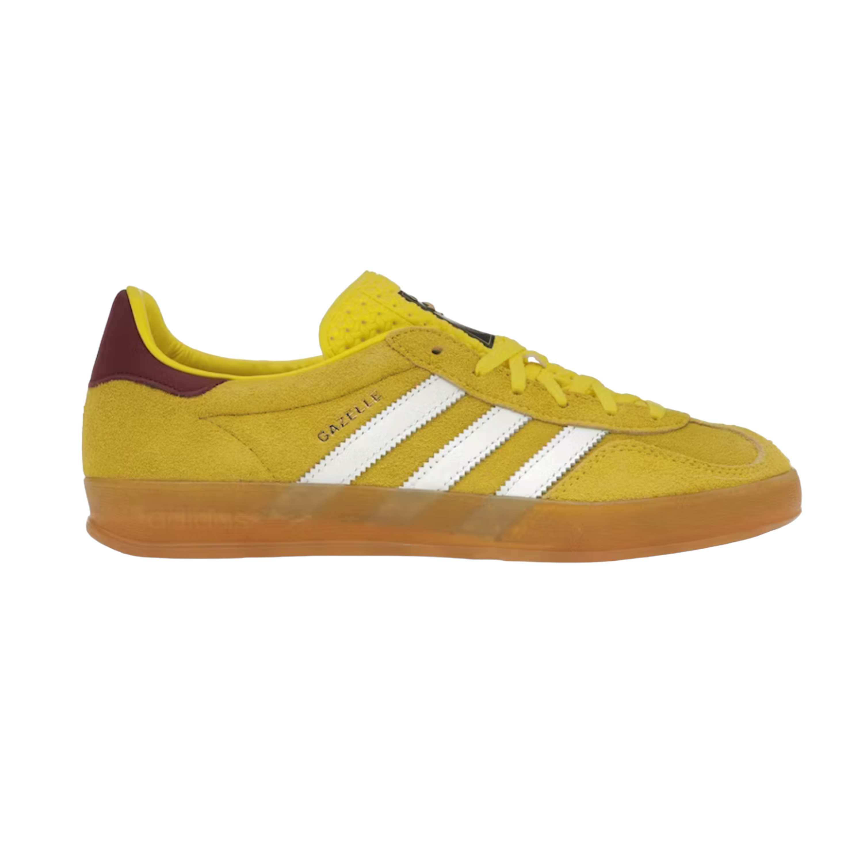 ADIDAS GAZELLE INDOOR BRIGHT YELLOW COLLEGIATE BURGUNDY (WOMEN'S)