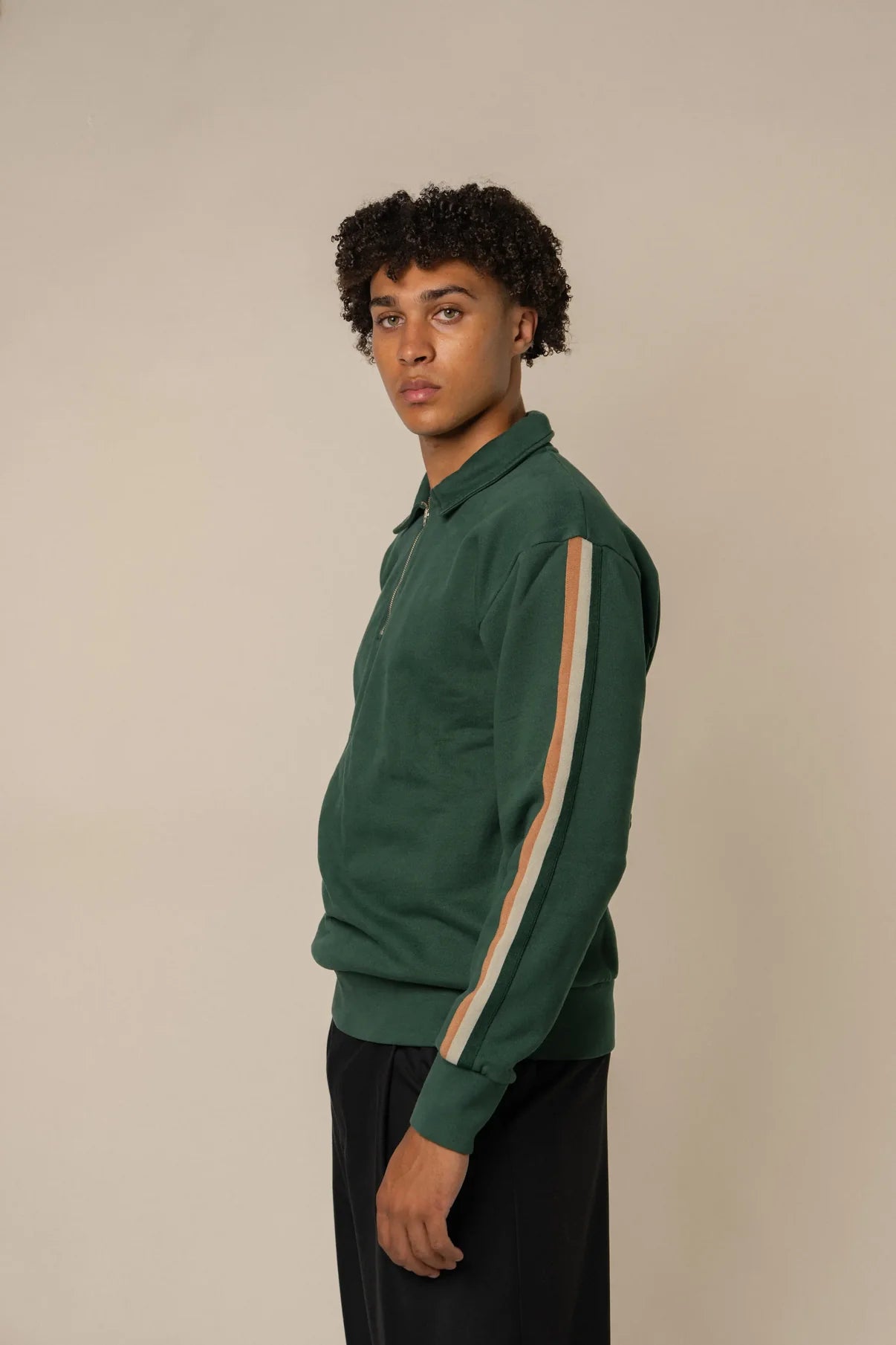 GEORGE BEST - 33 ZIP NECK TRAINING SWEAT GREEN