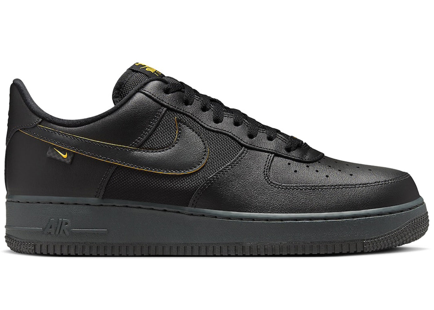 NIKE AIR FORCE 1 LOW '07 BALLISTIC MESH BLACK UNIVERSITY GOLD