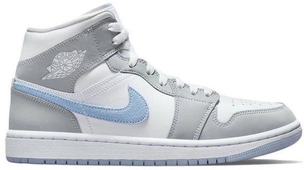 Nike air jordan 1 mid white grey best sale