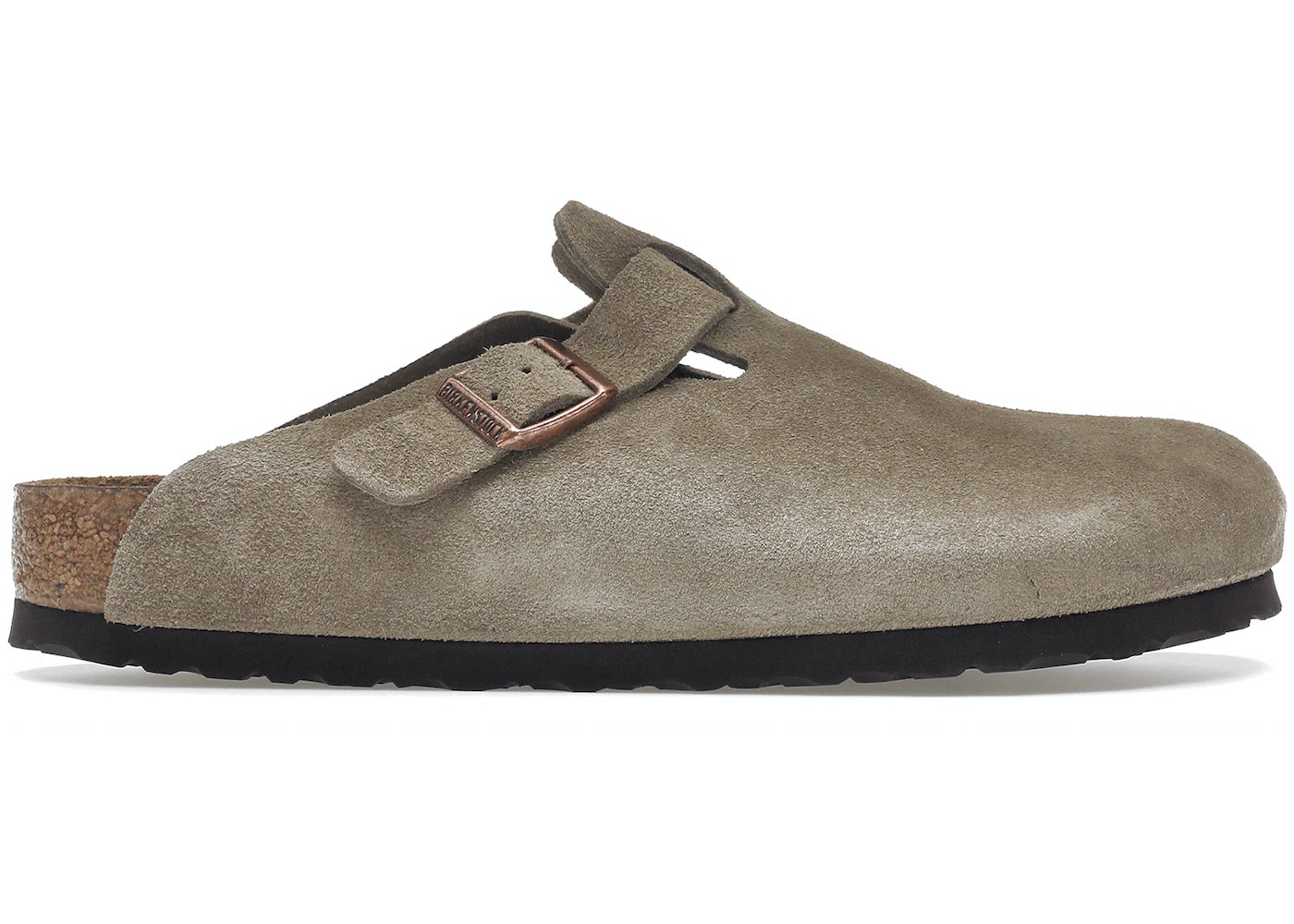 BIRKENSTOCK BOSTON SOFT FOOTBED SUEDE TAUPE - REGULAR FIT