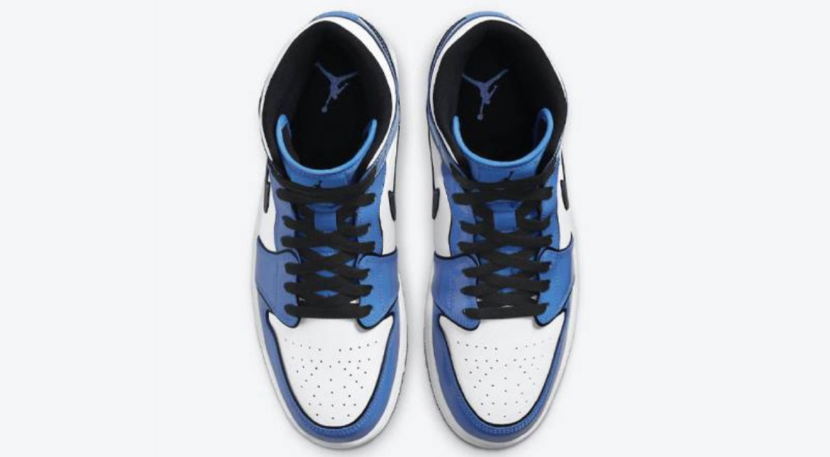 Nike Air Jordan 1 fashion Mid 'Signal Blue' 1.5Y