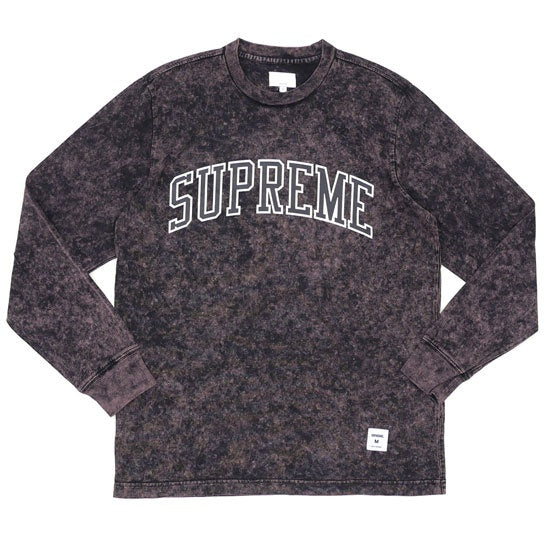 PRE LOVED - SUPREME ACID WASH ARC LOGO LONG SLEEVE TOP